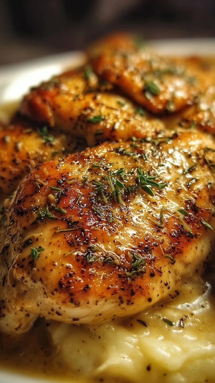 Delicious melt in your mouth chicken dish served with vegetables.