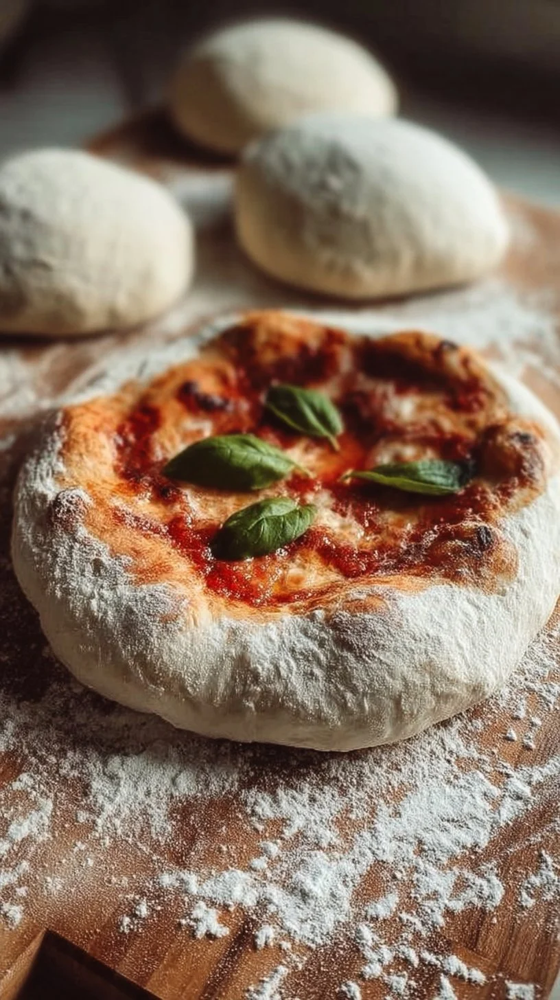 Homemade Neapolitan pizza dough ready for baking