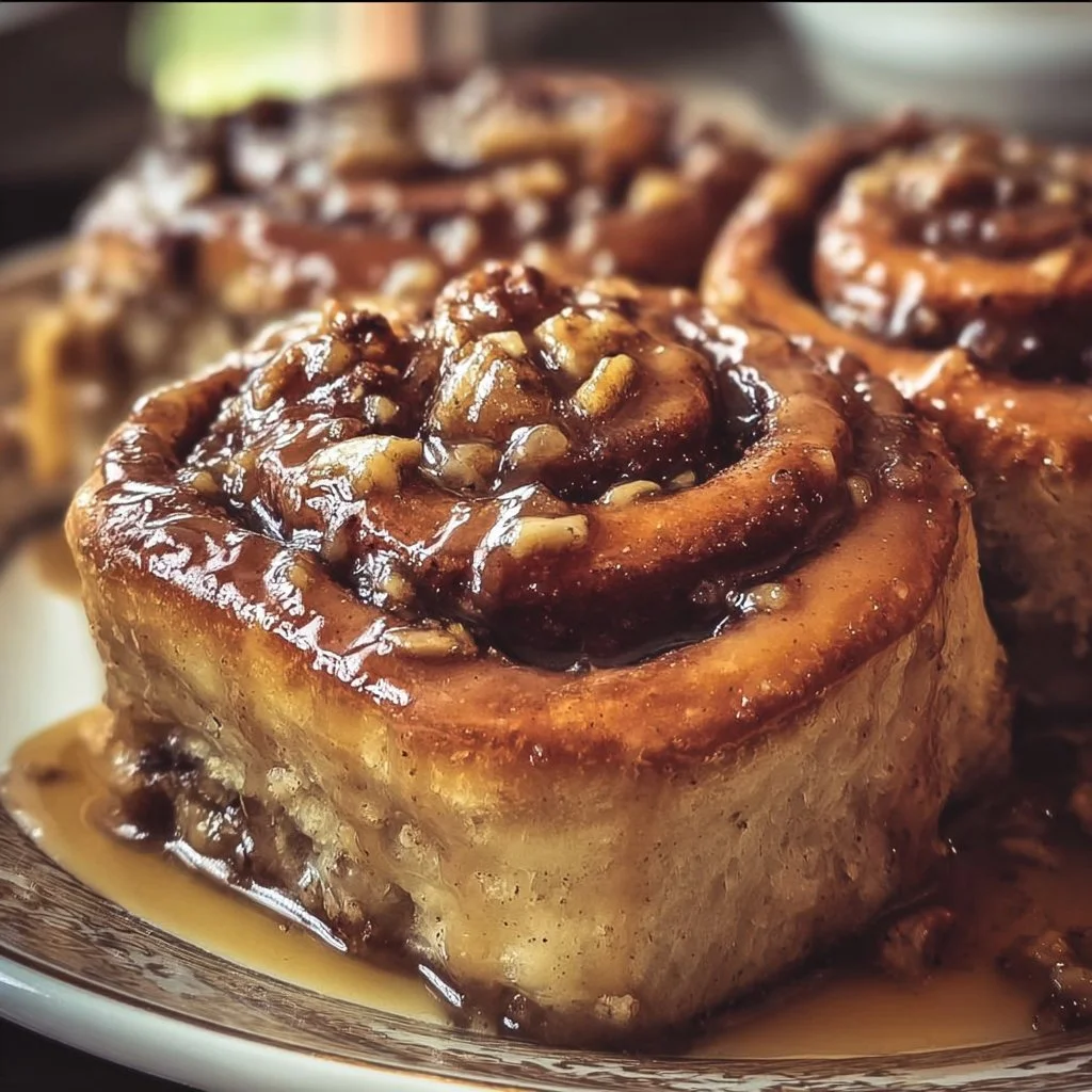 Delicious banana bread cinnamon rolls fresh out of the oven
