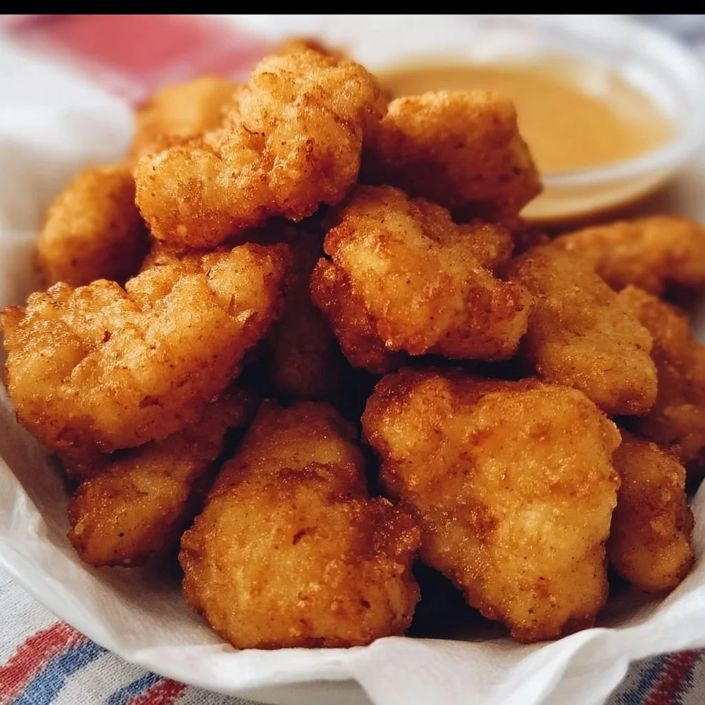 Crispy Chick Fil A Nuggets served with dipping sauce
