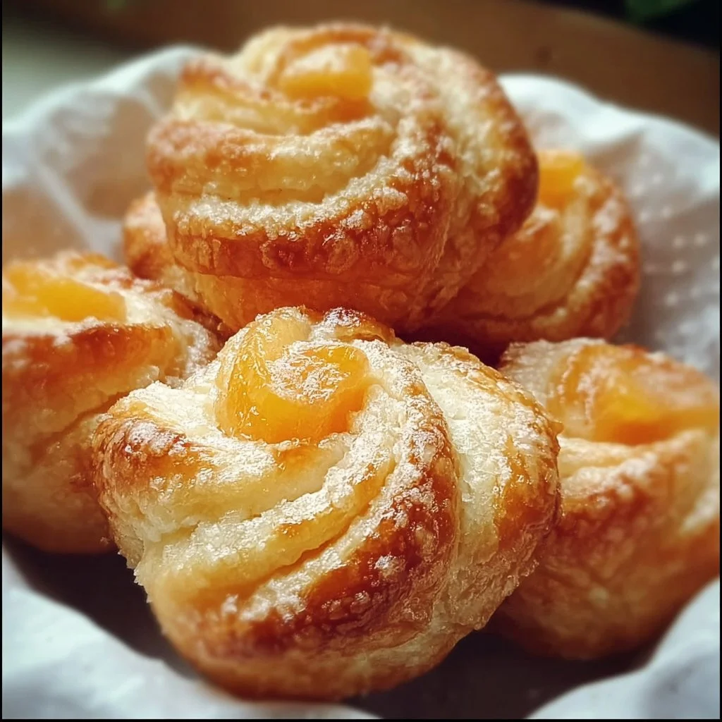 Peach Crescent Rolls with flaky pastry and delicious peach filling