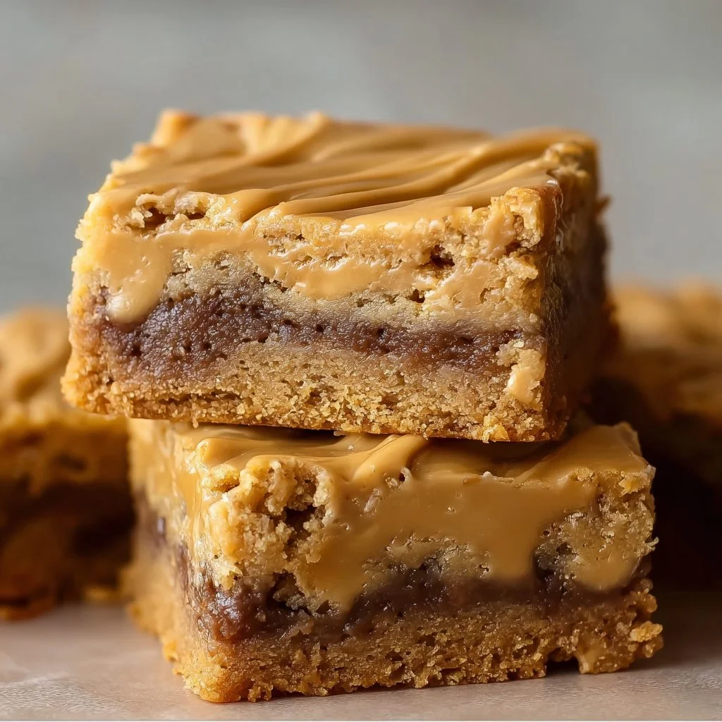 Delicious Peanut Butter Lunch Lady Cookie Bars served on a plate