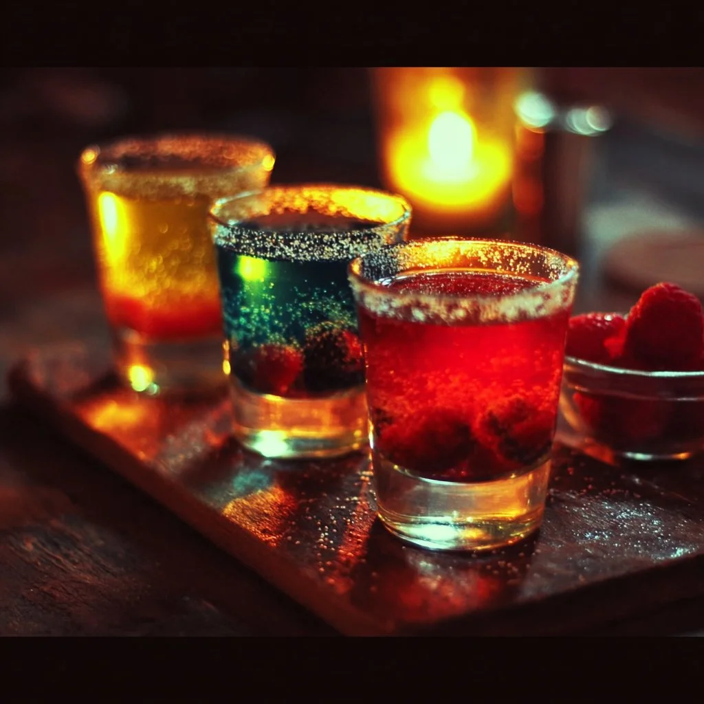 Delicious Twilight Temptation shots served in elegant glasses