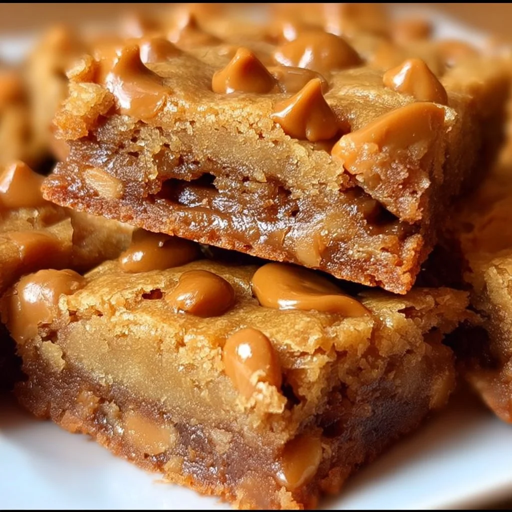 Delicious butterscotch toffee cookie bars with a chewy texture and rich flavor.
