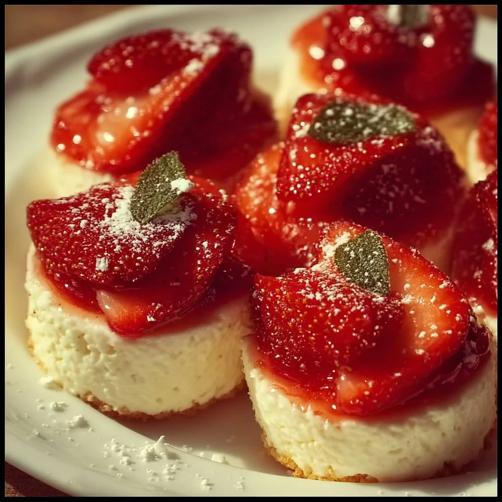 Cheesecake deviled strawberries filled with creamy cheesecake mixture.