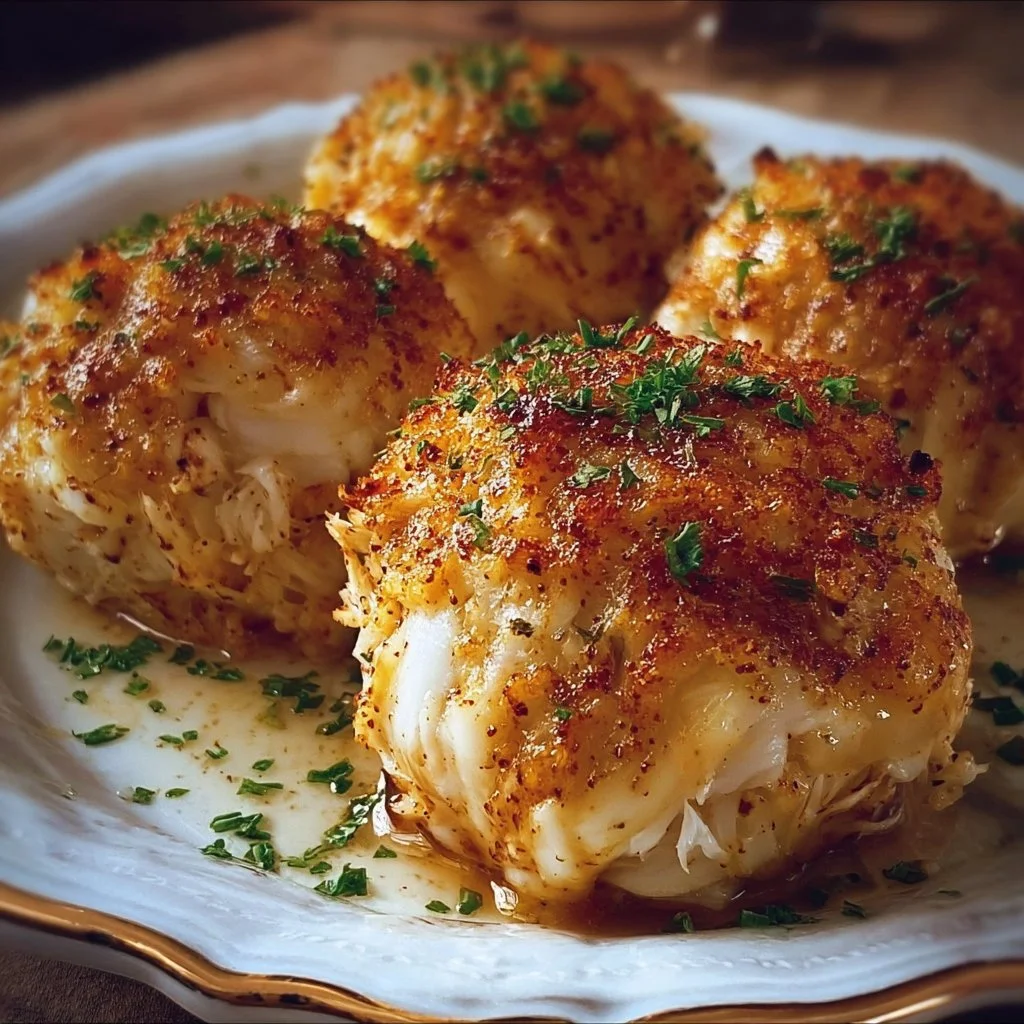 Delicious crab bombs ready to serve, showcasing golden crispy exterior and flavorful crab filling.