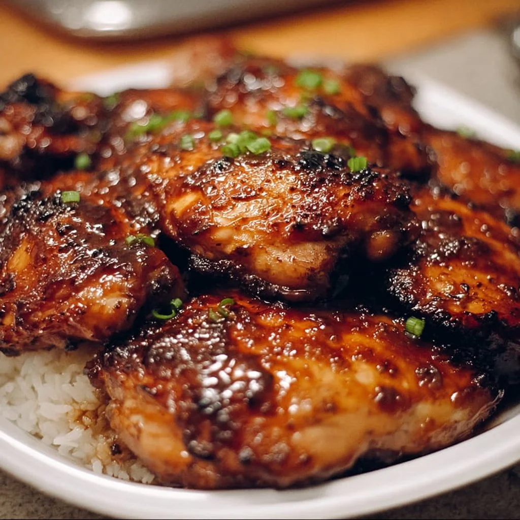 Delicious Hawaiian Turn Turn Chicken served on a plate with tropical garnishes.