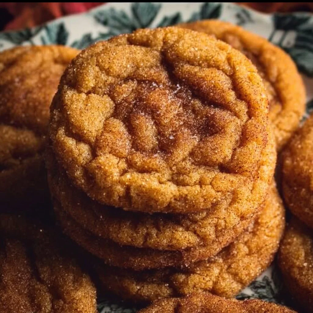 Freshly baked maple pumpkin cookies on a rustic wooden table