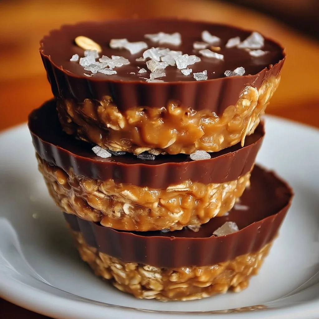 No-bake peanut butter oat cups ready to be served as a healthy snack