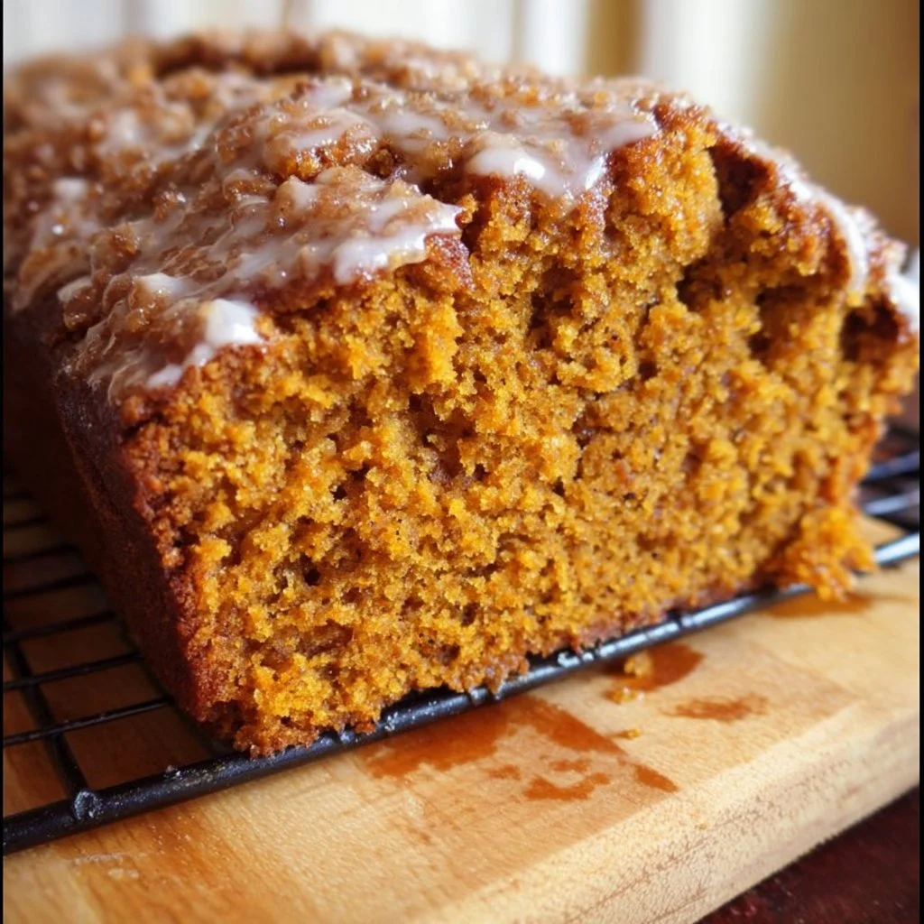 Deliciously spiced Pumpkin Spice Cake with cream cheese frosting