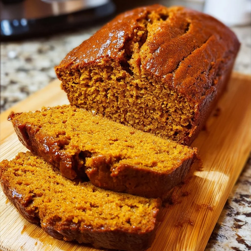 Delicious pumpkin spice loaf bread fresh out of the oven