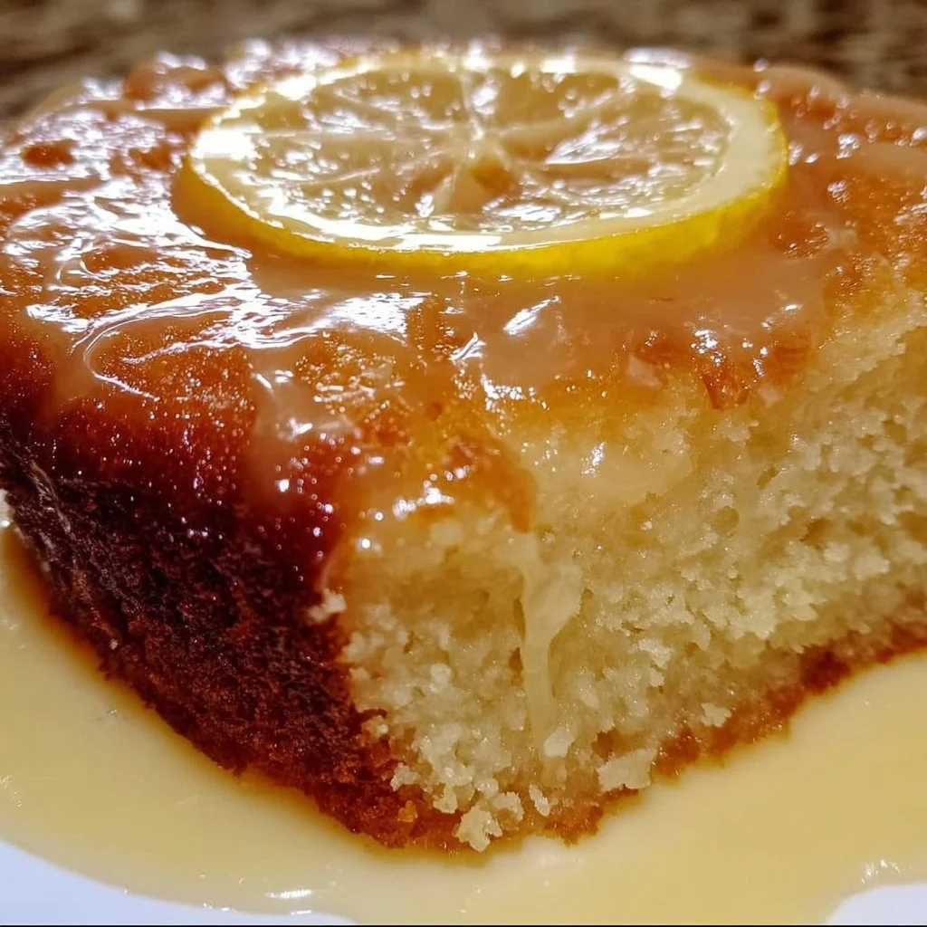 Delicious lemon cake served with fresh lemon slices and frosting