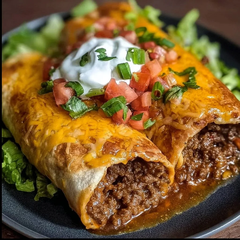 Delicious beef and cheese chimichangas served with salsa and guacamole
