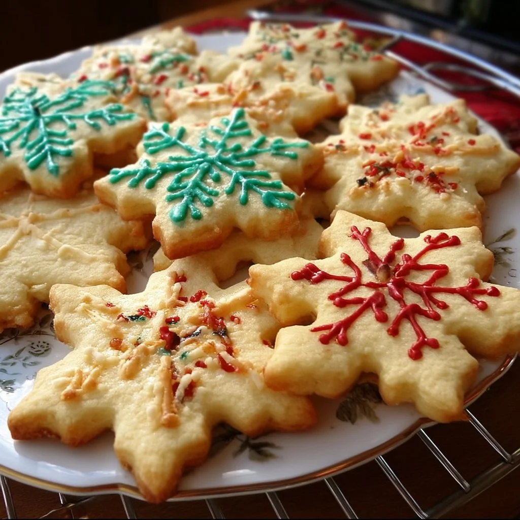 Delicious soft Christmas cookies with festive decorations