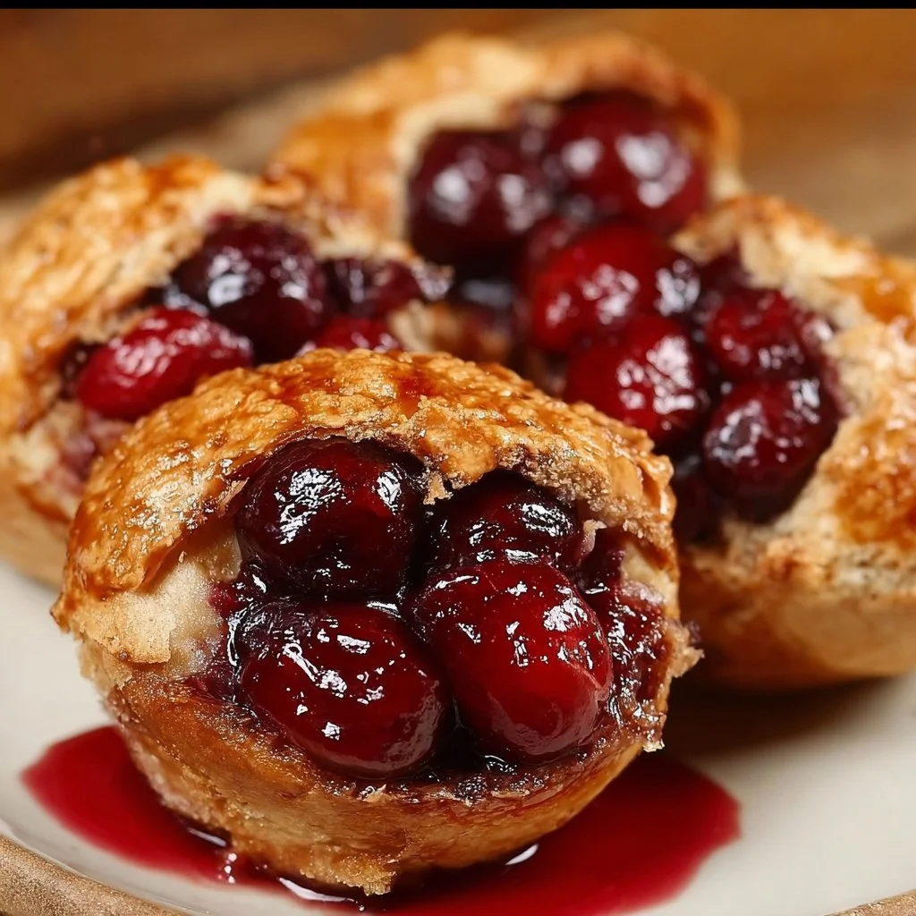 Delicious cherry pie bombs with a flaky crust and cherry filling