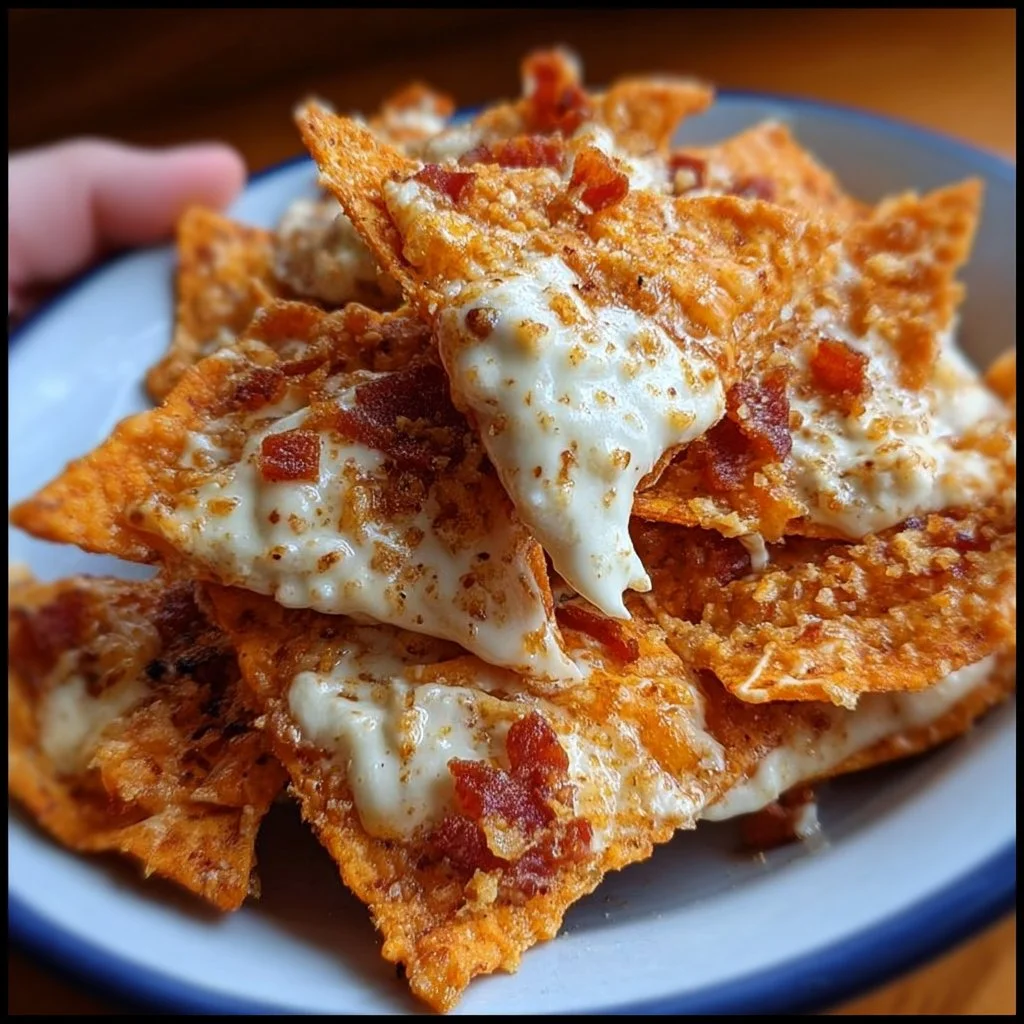 Cream Cheese and Bacon Stuffed Doritos ready to be served