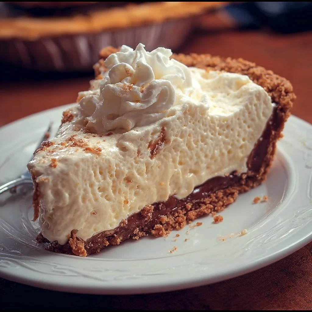 Delicious Root Beer Float Pie topped with whipped cream and root beer